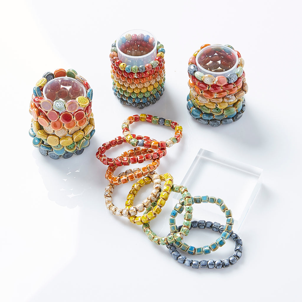 All Shapes & Colors Clay Mini Bracelets - Assorted 24 Pack