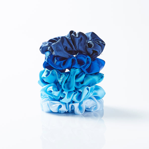 Silky Scrunchie Set - Blue
