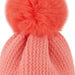 Plush Knit Pom Pom Beanie - Coral