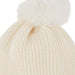 Plush Knit Pom Pom Beanie - Cream