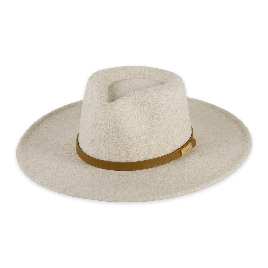 Heathered Wide Brim Hat -Cream