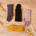 Three-In-One Knit Gloves - Charcoal