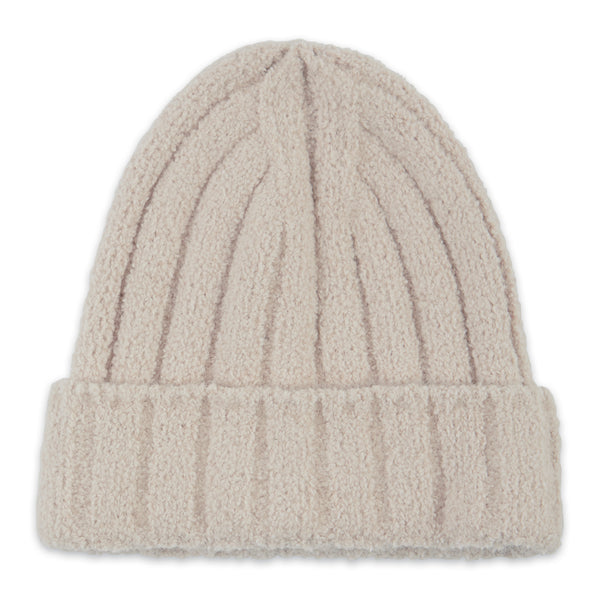 Ribbed Knit Beanie - Beige