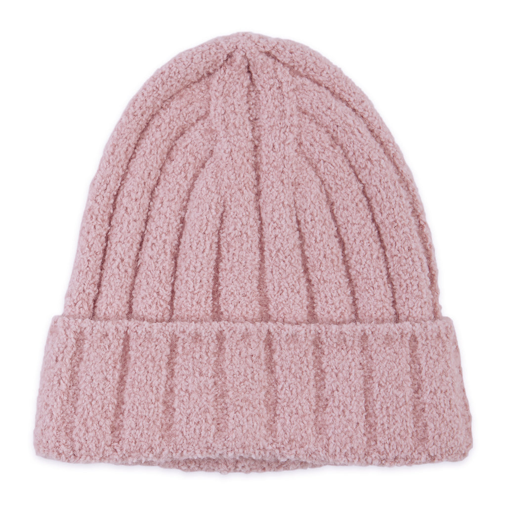 Ribbed Knit Beanie - Pink