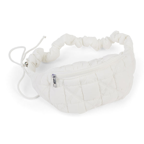 Quilted Puffer Crossbody Bag - White