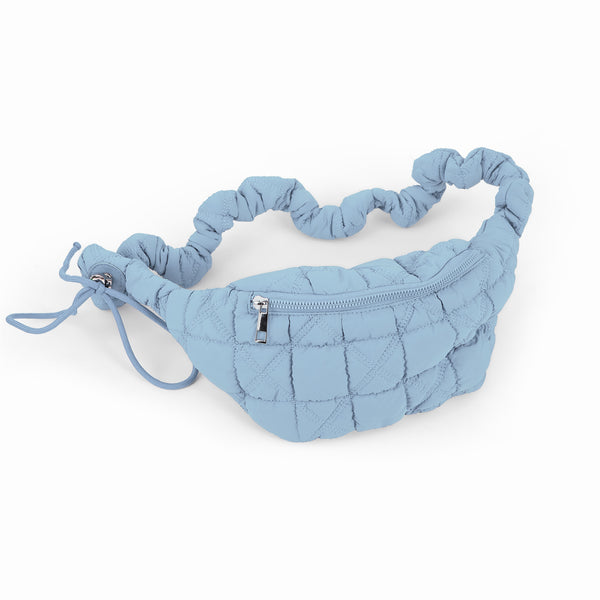 Quilted Puffer Crossbody Bag - Blue
