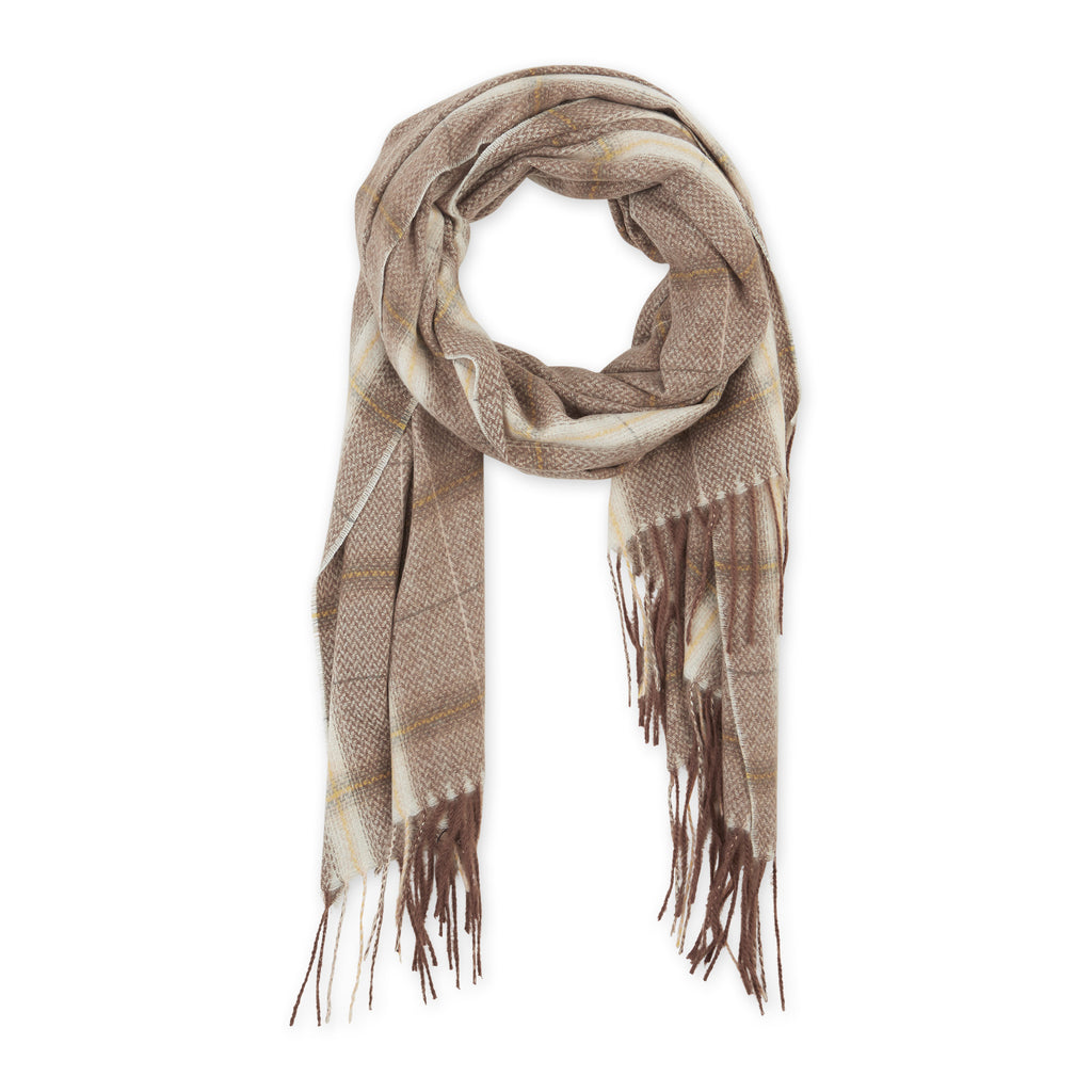 Caroline Plaid Scarf - Brown