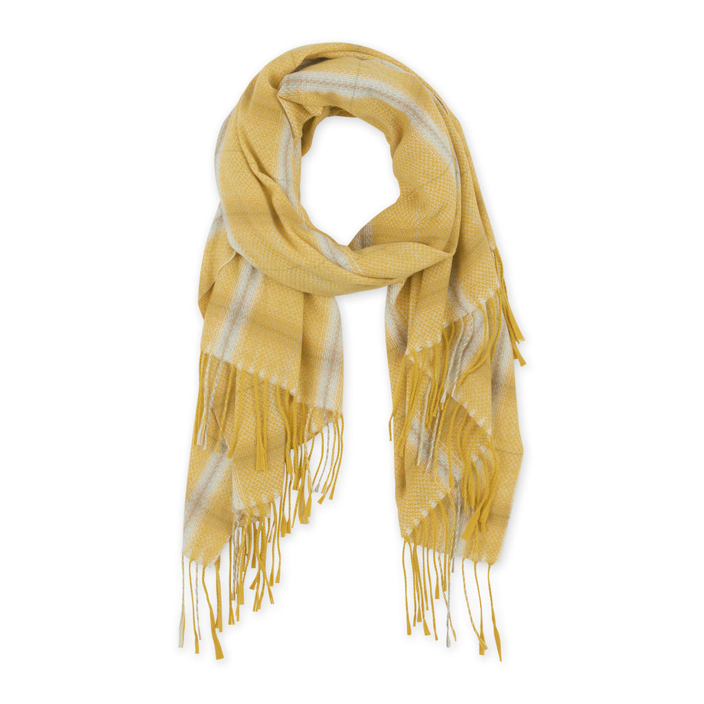 Caroline Plaid Scarf - Yellow