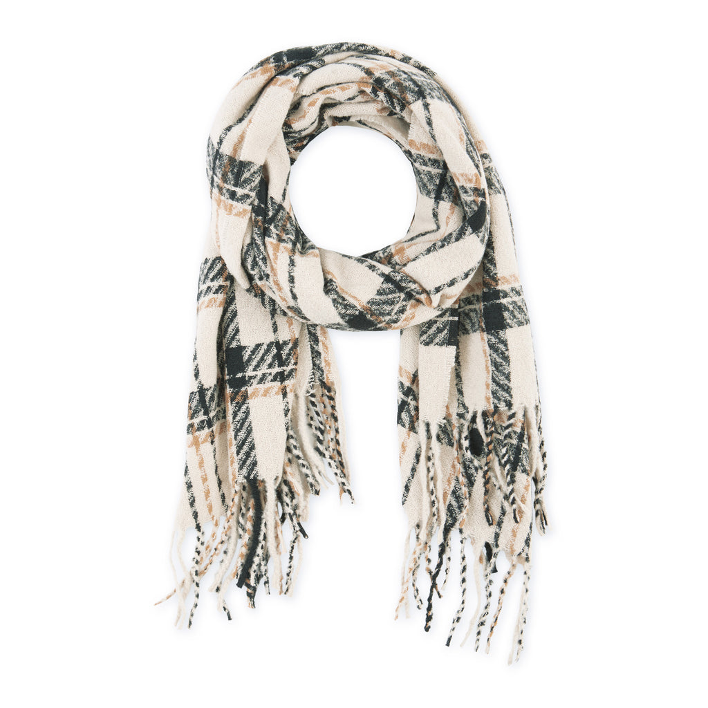 Aspen Plaid Scarf - Cream