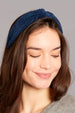 Chenille Knotted Headband - Navy