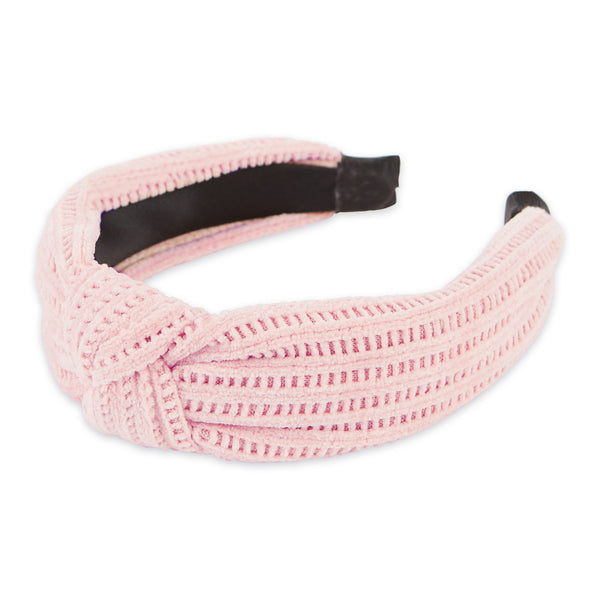 Chenille Knotted Headband - Pink