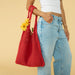 Knit Market Tote - Red