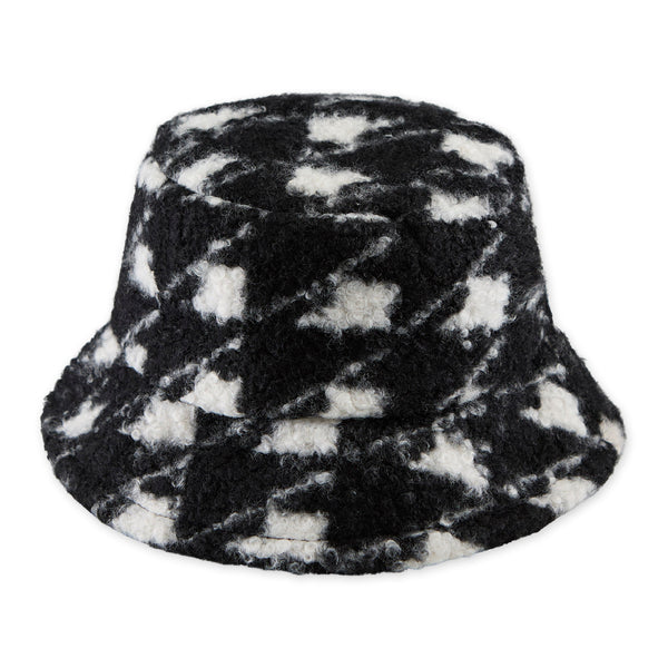 Teddy Bucket Hat - Houndstooth