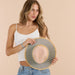 Kai Straw Hat - Pink / Gray