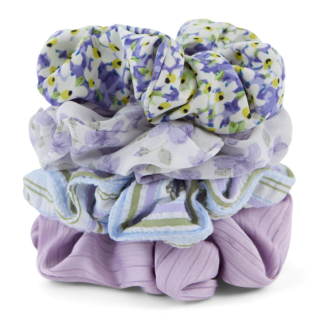 Spring Scrunchie Set of 4 - Purple