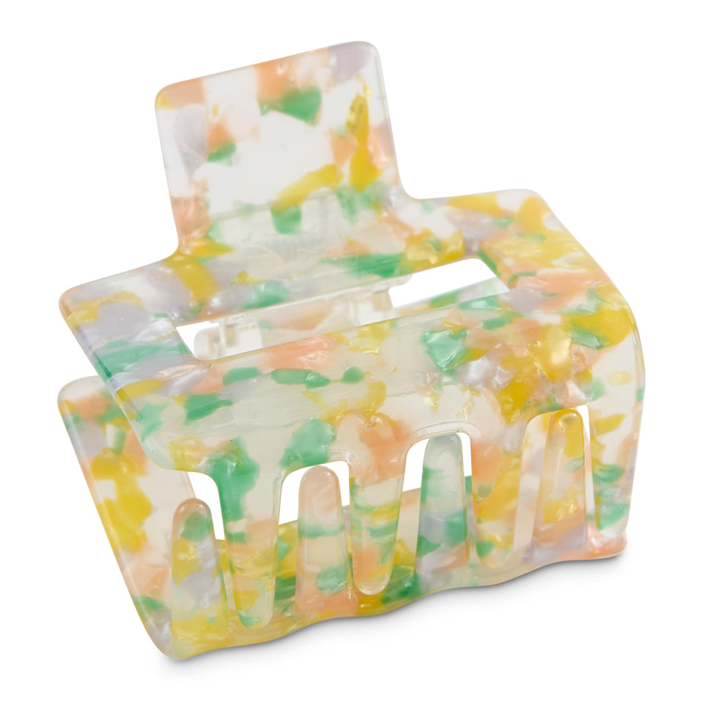 Small Rectangle Hair Claw - Multi Yellow
