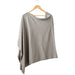 Elegant Solid Cotton Poncho - Light and Gray