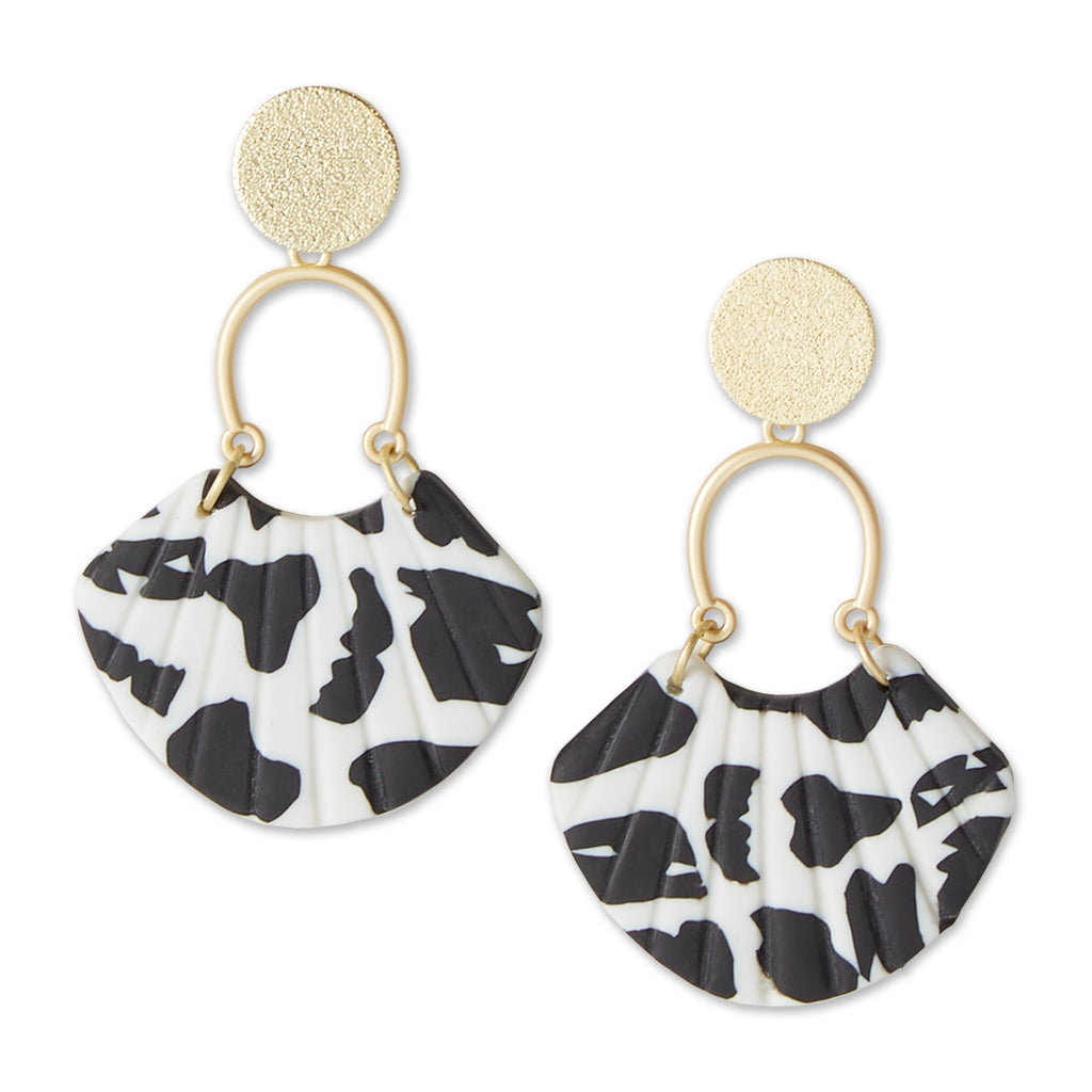 Black And White Drop Earrings