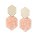 Hexigon Earring - Gold/Pink