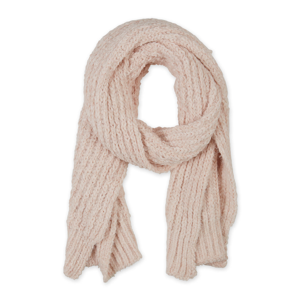 Chenille Knit Scarf - Pink
