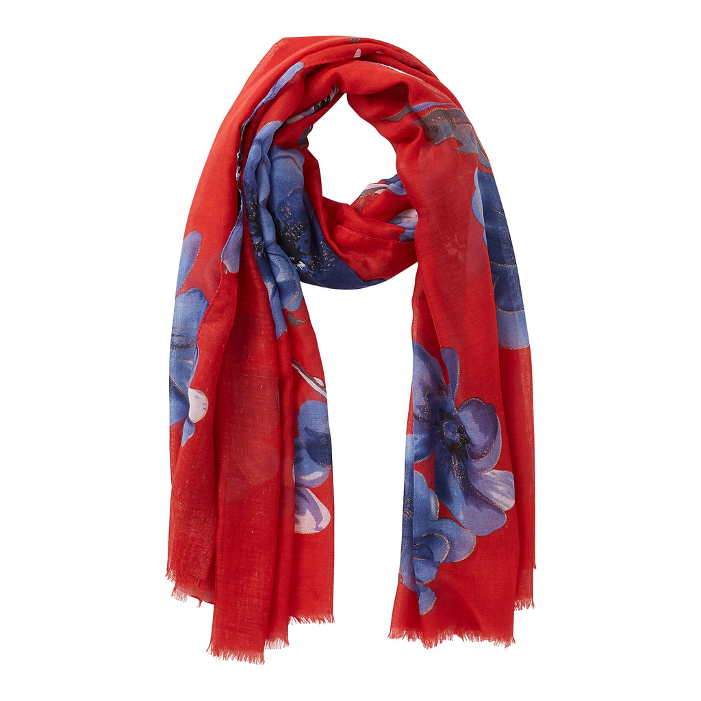 Wholesale Red Shimmer Garden Scarf