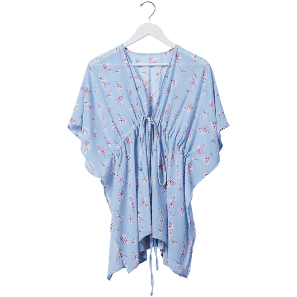 Babydoll Tie Tunic - Bluebell Floral - Tickled Pink Wholesale