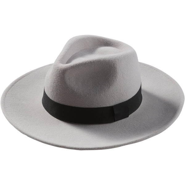 Gray Hilary Wool Panama Hat - Tickled Pink Wholesale