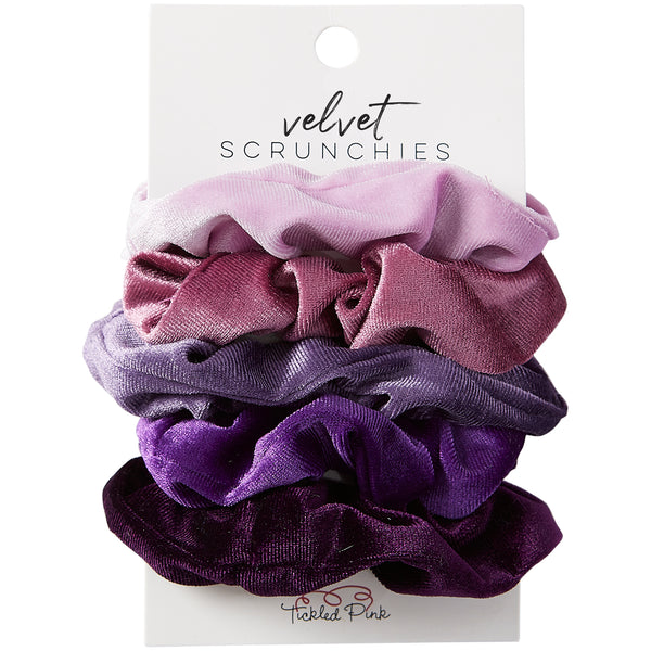 Velvet Scrunchie Set - Purples - Tickled Pink Wholesale