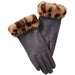 Leopard Fuzzy Gloves - Dark Gray - Tickled Pink Wholesale